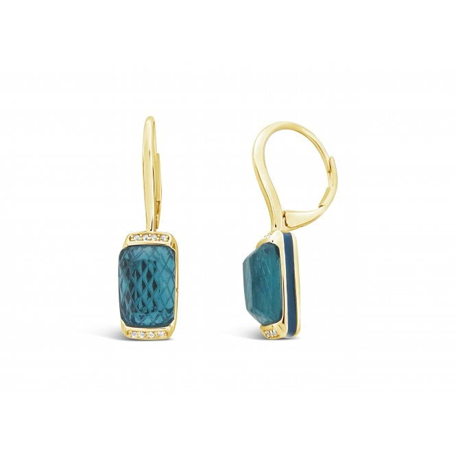 Crystal & Cubic Zirconia Drop Earrings | Gold Plated & Eucalyptus