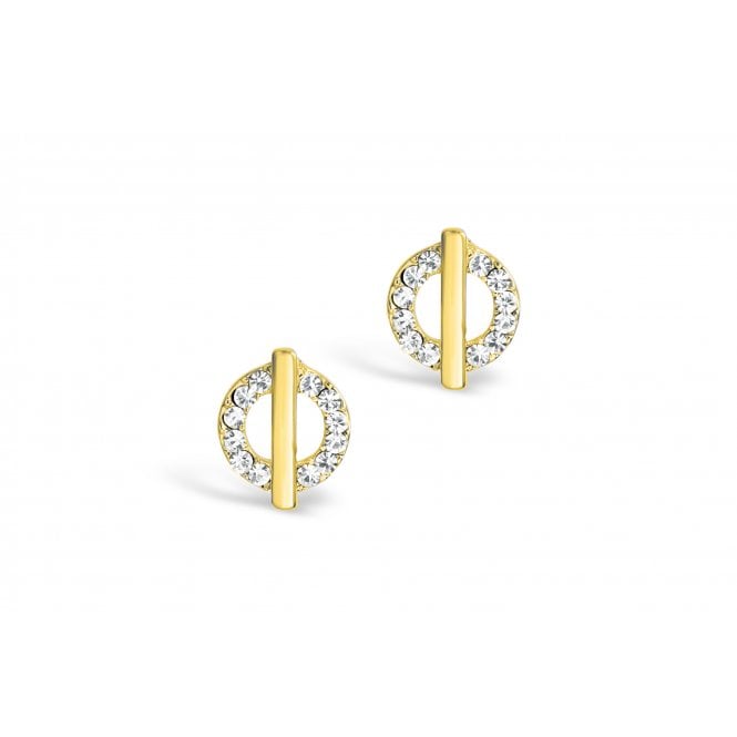 Cubic Zirconia Bar Stud Earring | Gold Plated | Sensitive