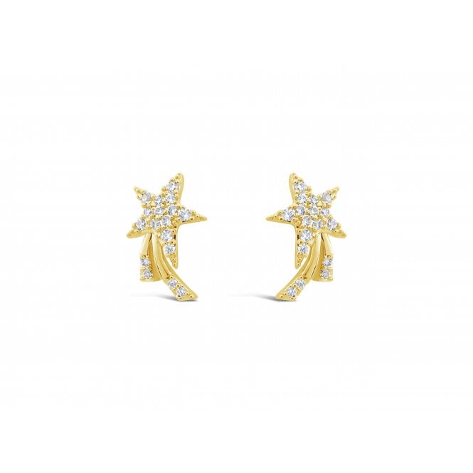 Cubic Zirconia Shooting Star Stud Earring | Gold Plated | Sensitive