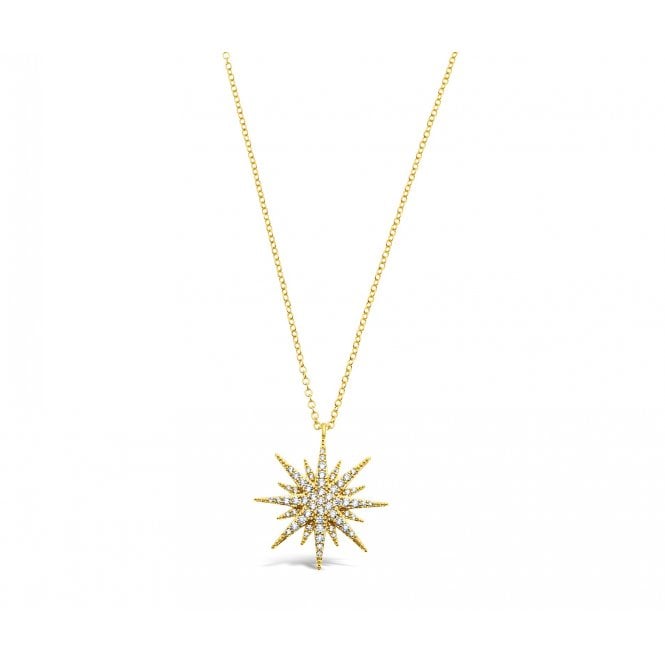 Brilliant Cut Cubic Zirconia Star Necklace | Gold Plated