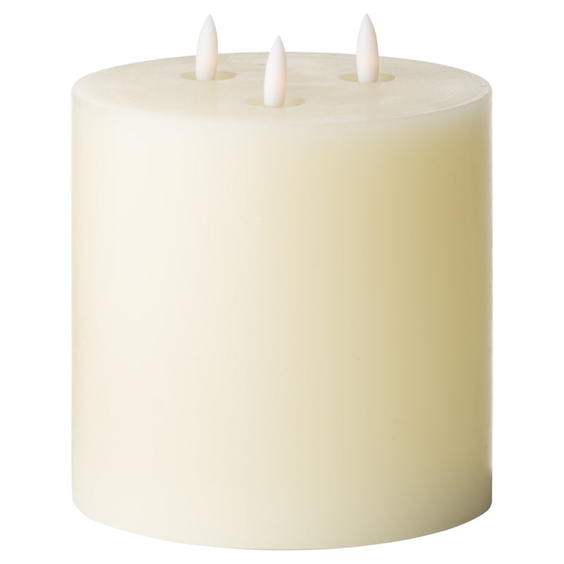 Luxe Collection | 3 Wick Natural Glow LED Ivory Candle | 6 x 6