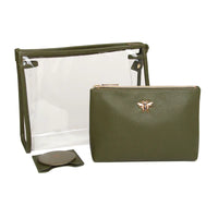 Three Piece Travel Beauty Set | Olive