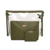 Three Piece Travel Beauty Set | Olive