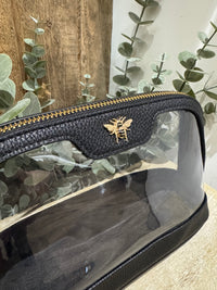 Clear Make Up Bag | Black | Medium