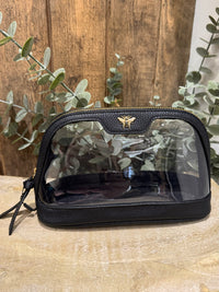 Clear Make Up Bag | Black | Medium