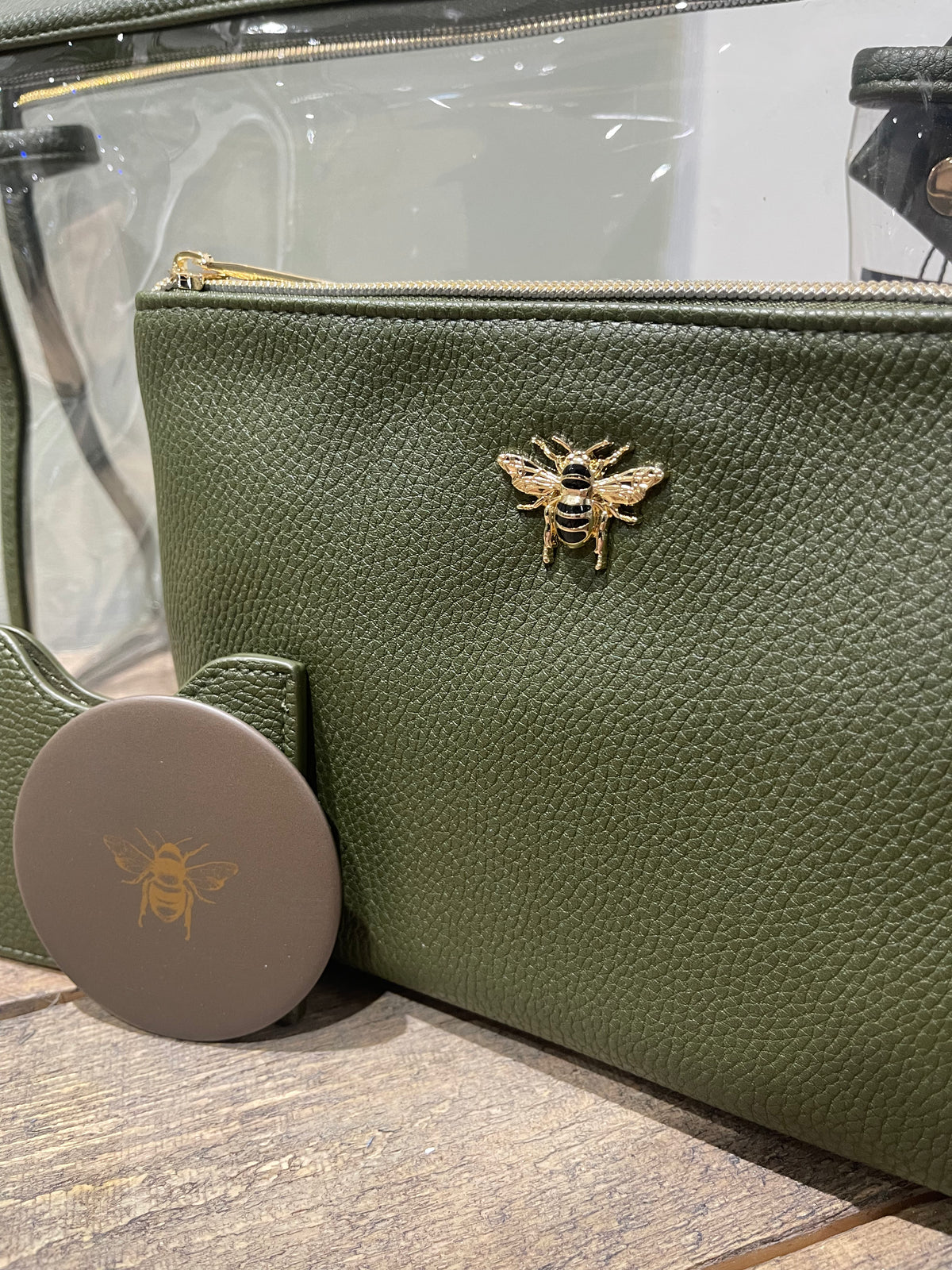 Three Piece Travel Beauty Set | Olive