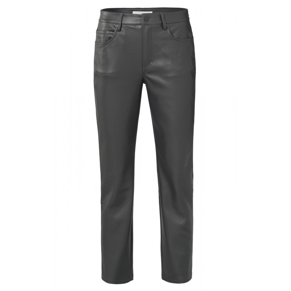 YaYa | Trousers | Faux Leather | Pinstripe Grey