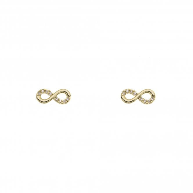 Cubic Zirconia Infinity Stud Earring | Gold Plated | Sensitive