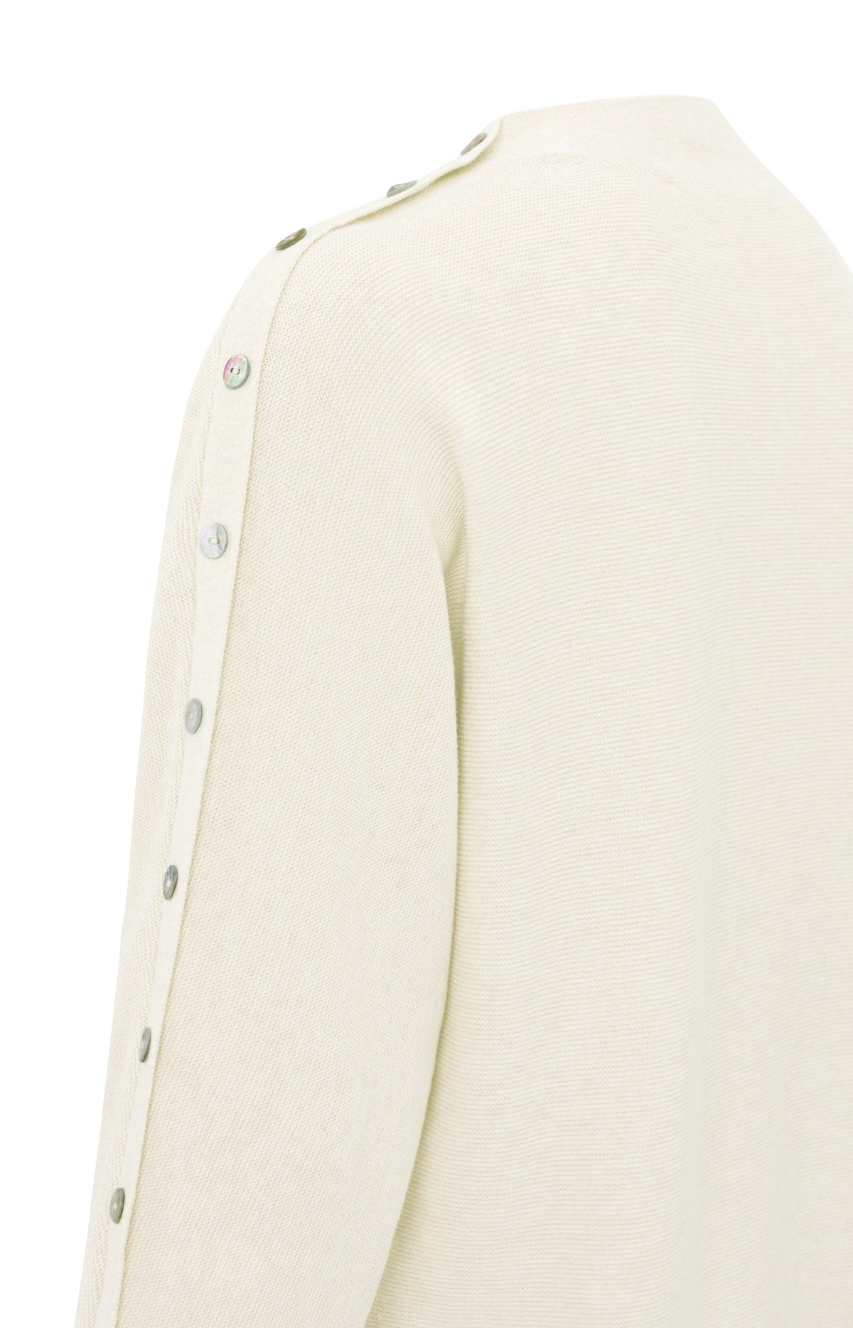 YaYa | Boatneck Sweater | Long Sleeves | Button Details | Ivory White