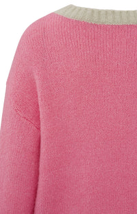 YaYa | Sweater | Long Sleeves | Dropped Shoulders | Morning Glory Pink