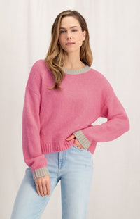 YaYa | Sweater | Long Sleeves | Dropped Shoulders | Morning Glory Pink