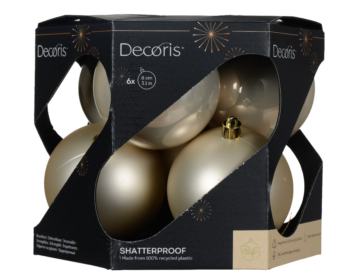 Shatterproof Bauble | Pearl Mix | 8cm