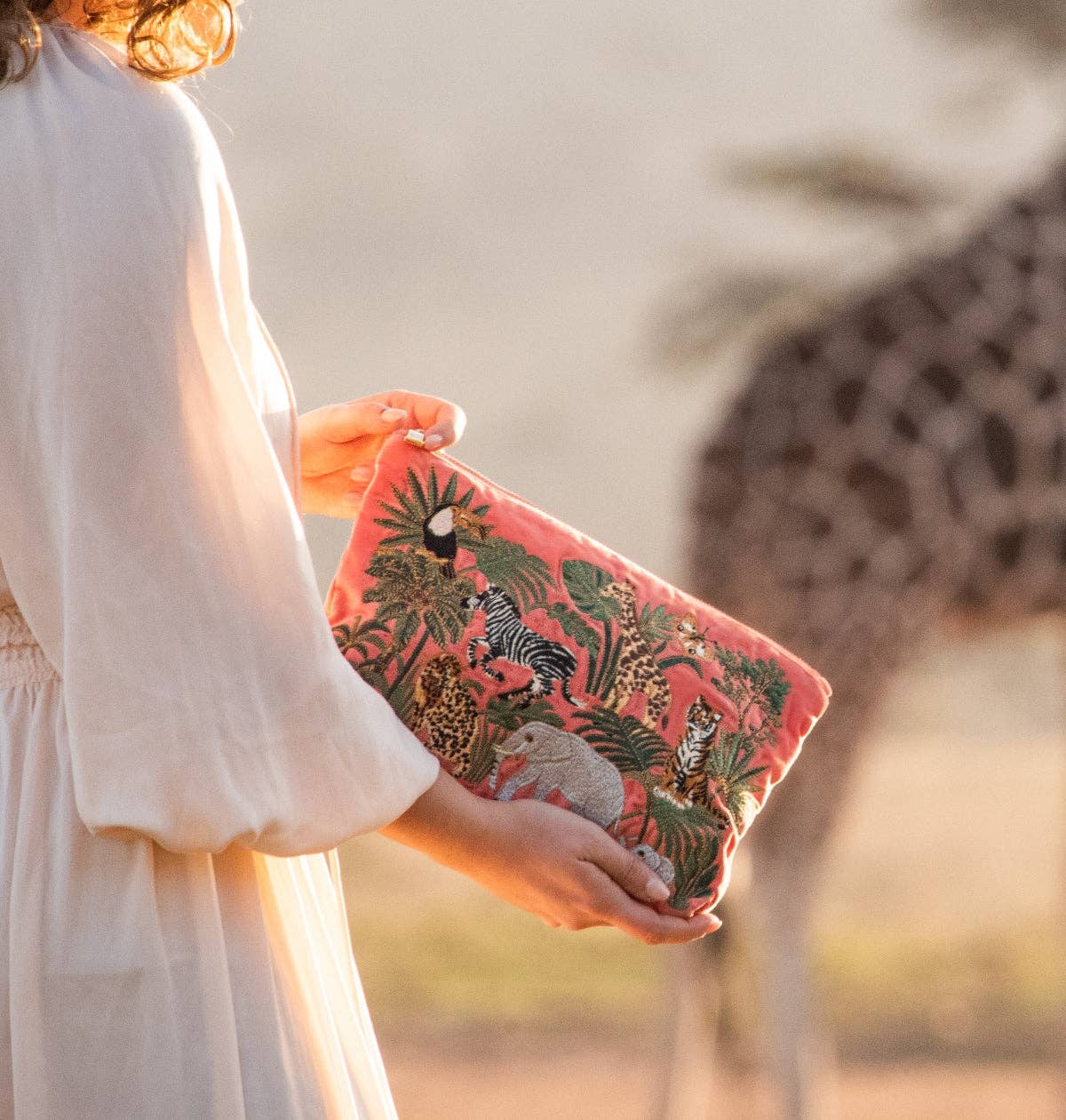Elizabeth Scarlett | World Wildlife | Everyday Pouch | Coral