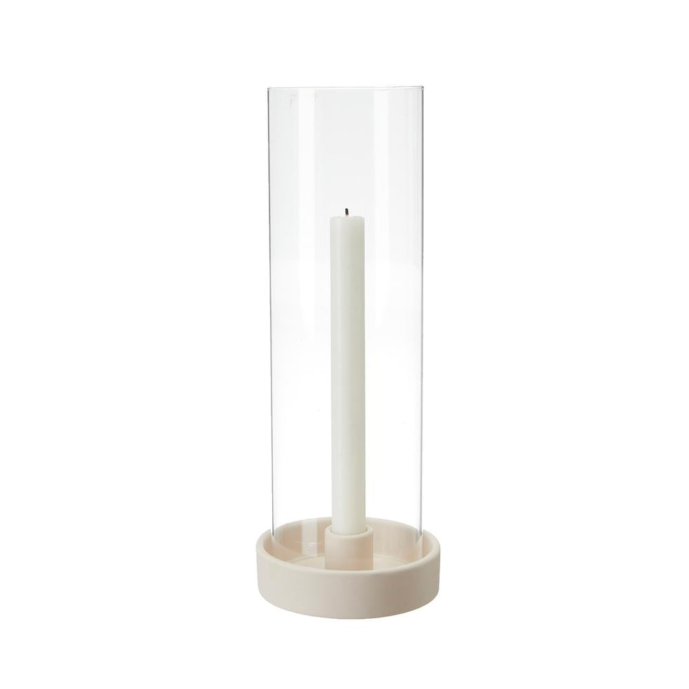 Megan Tall Glass Candle Holder | Matt White