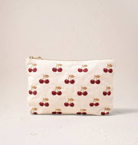 Elizabeth Scarlett | Cherries | Everyday Pouch | Cream