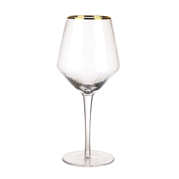 Wine Glass | Gold Rim Ripple Effect