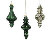 Finial Glass Bauble | 3 Designs | 15cm