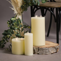 Luxe Collection | 3 Wick Natural Glow LED Ivory Candle | 6 x 6