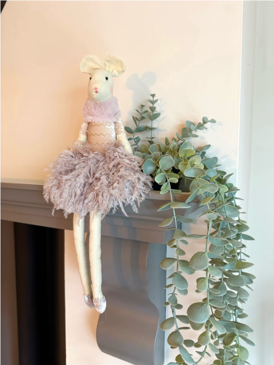 Fluffy Skirt Sitting Ballet Mouse Decoration | 43cm