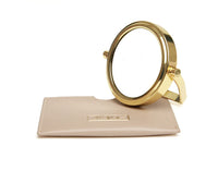 Mini Travel Mirror & Case | 7x Magnification | Stone