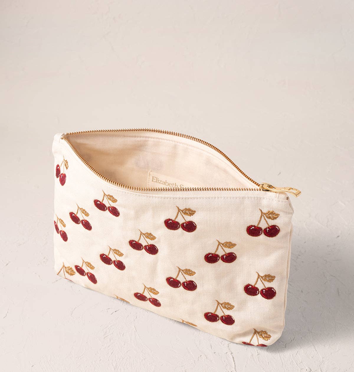 Elizabeth Scarlett | Cherries | Everyday Pouch | Cream