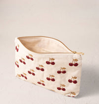 Elizabeth Scarlett | Cherries | Everyday Pouch | Cream