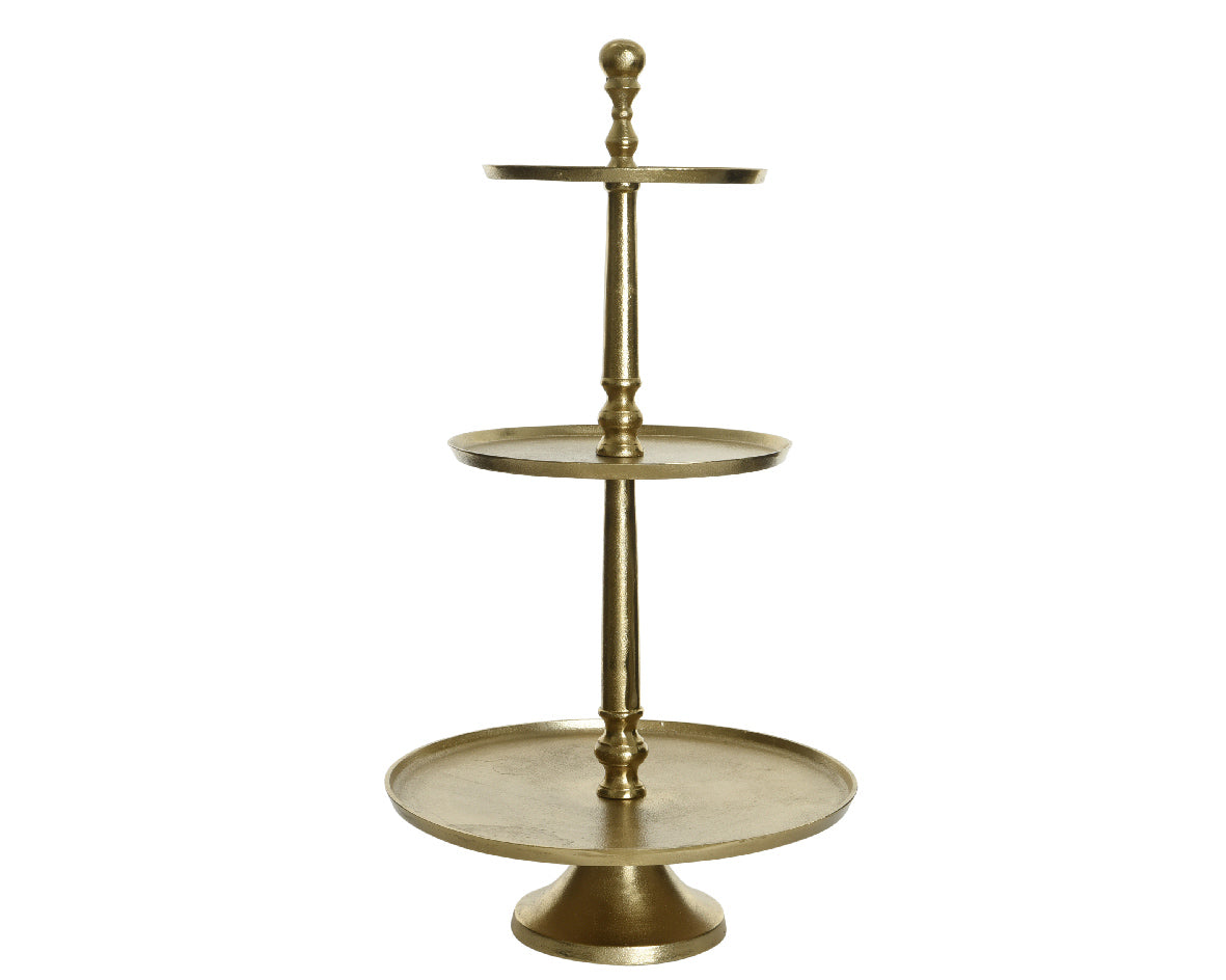 Three Tier Aluminium Cake Stand | Gold