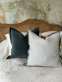 Velvet Cushion | Feather Fill | Green