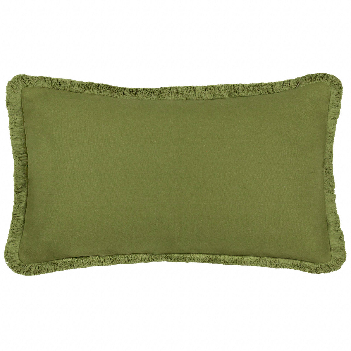 Leaves Embroidered Cushion Green