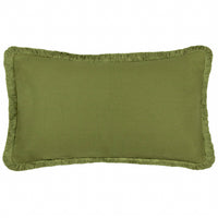 Leaves Embroidered Cushion Green