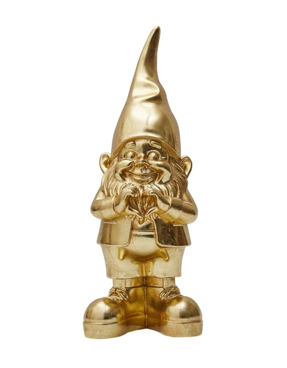 Medium Gold "Peace" Gnome Figure