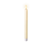 LED Battery Operated Rustic Wax Dinner Candle | Cream | 24.5cm