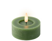 LED Battery Operated Rustic Tealight Candle| Green | 6cm | 2 Pack