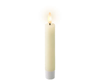 LED Battery Operated Rustic Wax Short Dinner Candle | Cream | 14.5cm