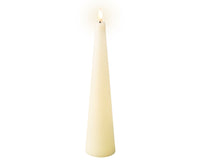 LED Battery Operated Rustic Wax Cone Candle | Cream | 27.8cm