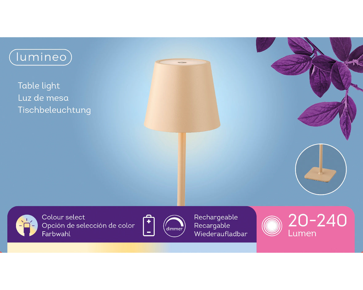 LED Battery Operated Table Light | Sand | 37cm