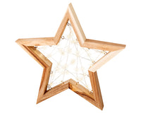 Micro LED Battery Operated Wooden Star Decoration | H31cm