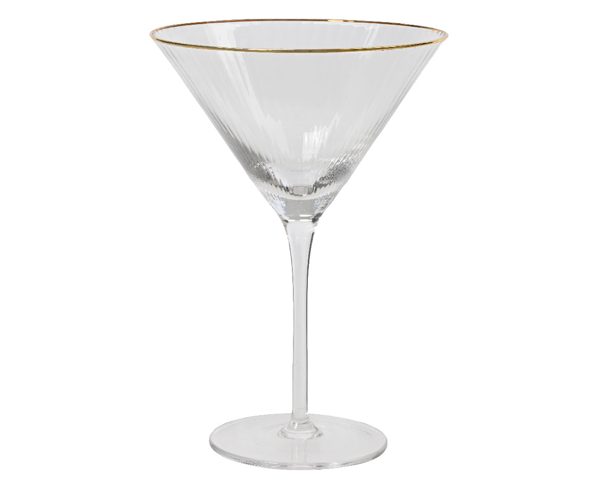 Martini Cocktail Glass | Gold Rim Ripple Effect