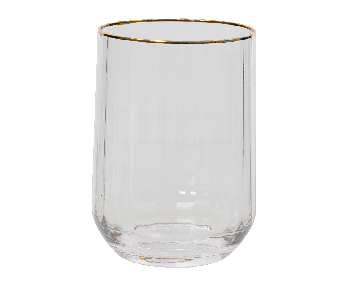 Glass Tumbler | Gold Rim Ripple Effect