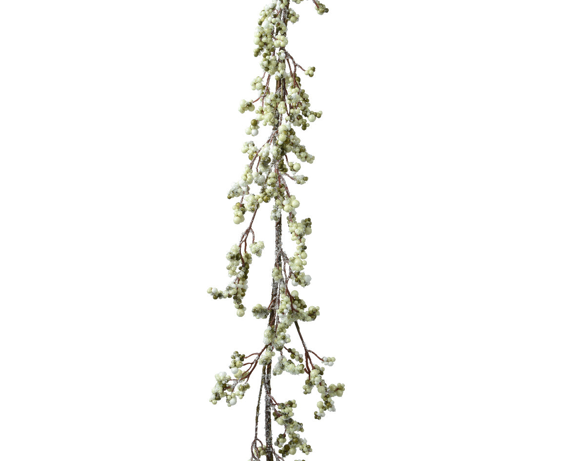 Faux Frosted Snowberry Garland | Winter White | 130cm