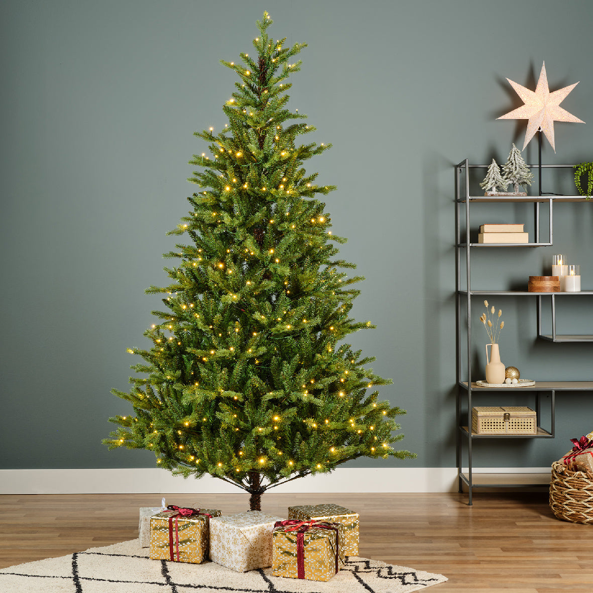 Allison Pine Real Needle Effect Micro LED Luxury Christmas Tree | 127 x 210cm