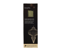 Hanging Honeycomb Paper Decoration | Green with Gold Brush Edge | Finial | FSC 100%