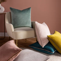Meridian Velvet Cushion Moss/Charcoal