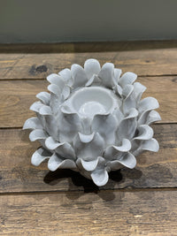 Flower Effect Candle Holder | White