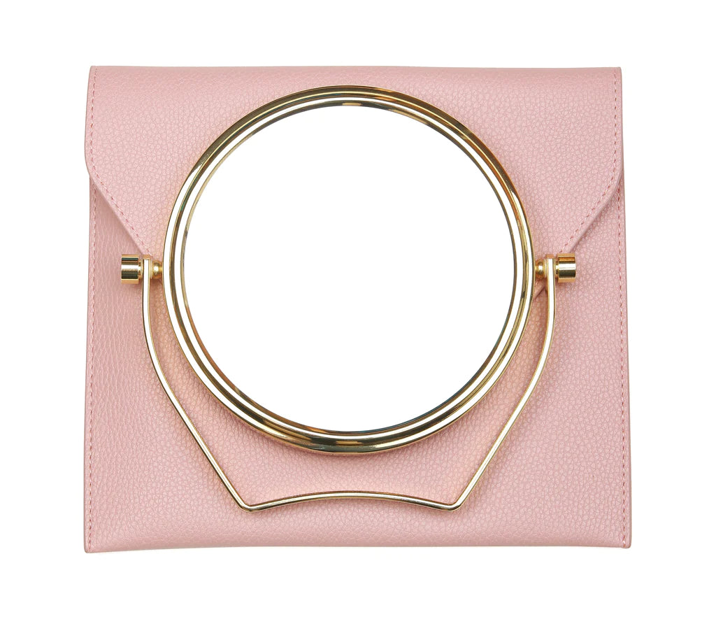 Travel Mirror & Case | 7x Magnification | Pink