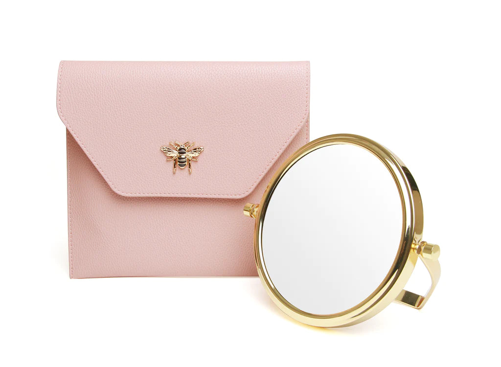 Travel Mirror & Case | 7x Magnification | Pink