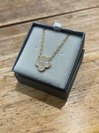 4-Leaf Clover Necklace | Gold plated & Cubic Zirconia