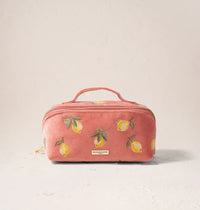 Elizabeth Scarlett | Lemon Blossom | Open Flat Makeup Bag | Coral