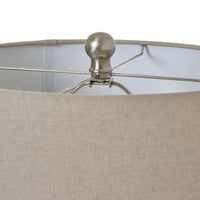 Tall Beaded Lamp with Linen Shade | Neutral Tones