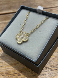 4-Leaf Clover Necklace | Gold plated & Cubic Zirconia